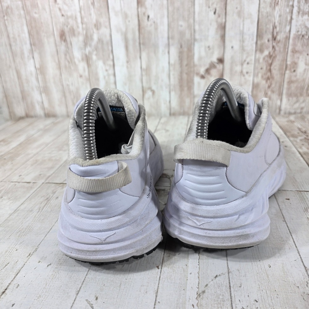 Hoka One One Bondi SR White Leather Walking Shoes 1110521 WHT Womens 5.5 - Picture 3 of 8